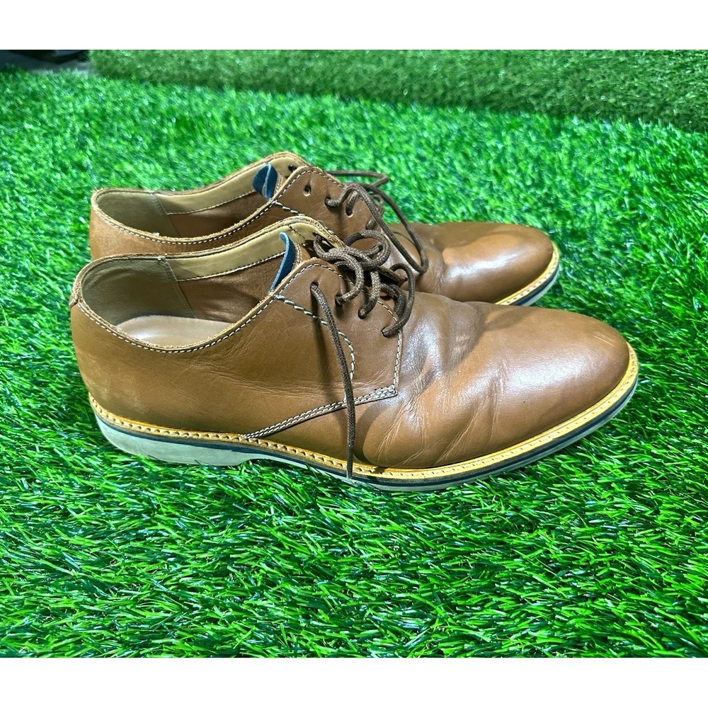 Clarks Mens Brown Leather Lace Up Round Toe Oxford Dress Shoes 10 W 261318248090